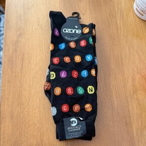 Ozone Black Socks with MTA NYC Subway Lines